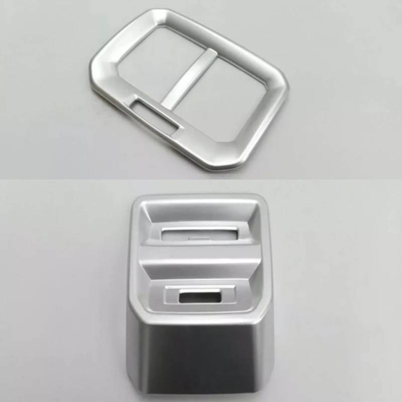 Kompatibel Mit VW Für Tiguan L MK2 2017 2018 2019 Auto-Abdeckungsverkleidung, Hinterer Klimaanlagen-Auslass-Entlüftungsschalter, Auto-Luftauslass-Verkleidung Air Conditioning Vent Outlet Ring Cover(Si von NUOSDEX