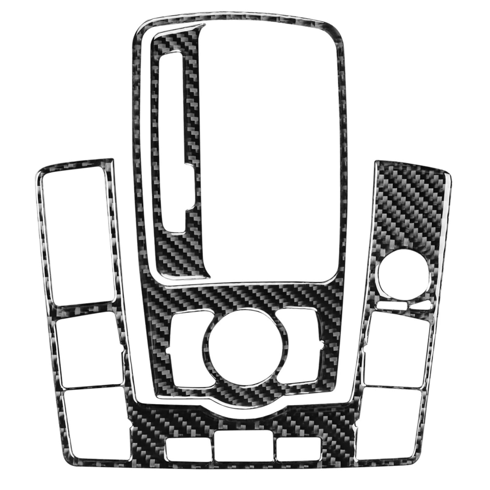 NUOSDEX Innenraum Paneel Dekorativ Kompatibel Mit A6 S6 C6 2005 2006 2007 2008 2009 2010 2011 Autoinnenausstattung Schalthebel-Bedienfeld Passt Abdeckung Zierleiste(Black,LHD) von NUOSDEX