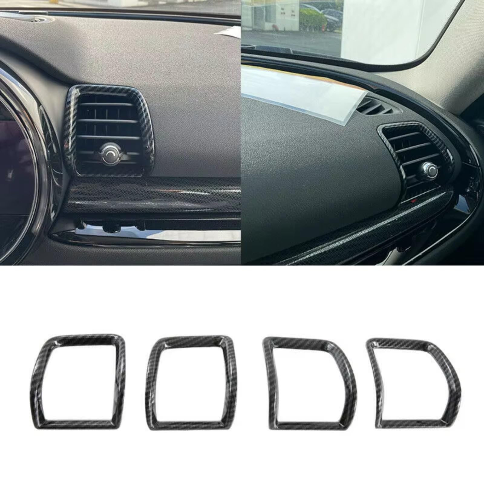 NUOSDEX Kompatibel Mit Mini Für Clubman F54 2016 2017 2018 2019 2020 2021 2022 Auto-Carbon-Faser-Stil Luftauslass-Abdeckungs-Ordnung Air Conditioning Vent Outlet Ring Cover(B) von NUOSDEX