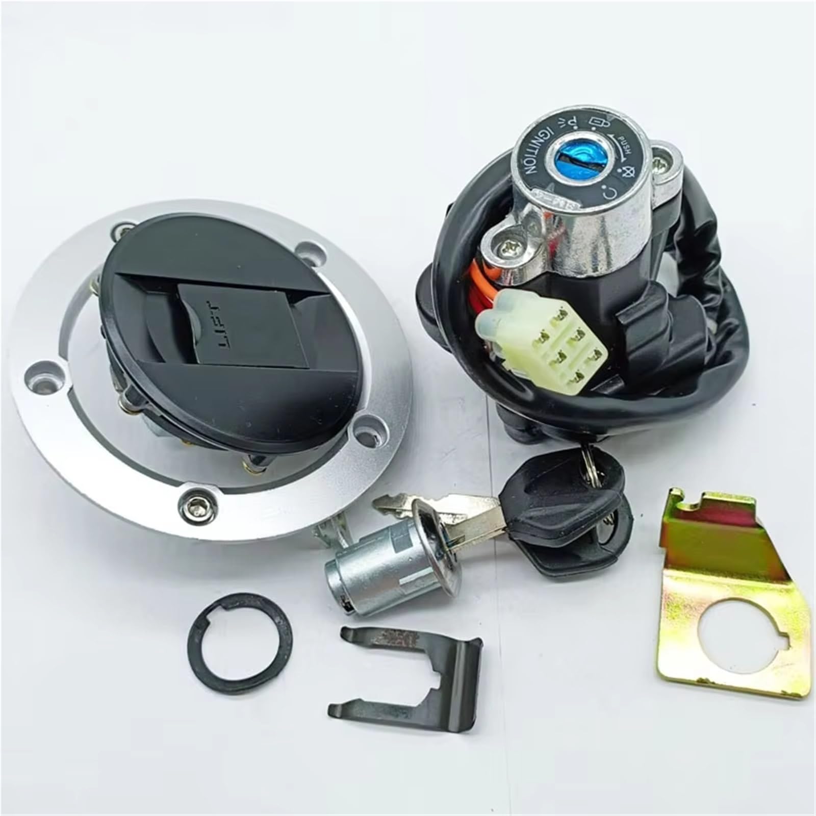 NUOSDEX Kompatibel Mit Suzuki Für GSX1250F Für Bandit 1250 2008 2009 2010 2011 Motorradzubehör Zündschalter Tankdeckel-Verriegelungssatz 37101-16840 Zündschalter von NUOSDEX