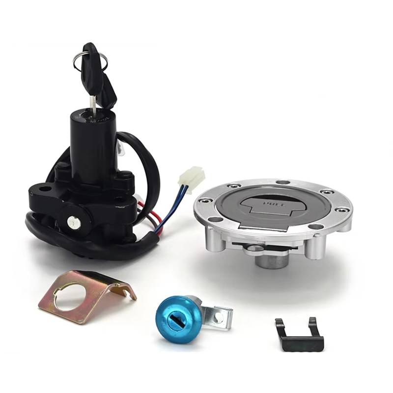 NUOSDEX Kompatibel Mit Yamaha Für YZF Für R1 Für R6 Für YZF Für R6S 2004-2009 Für FZ6 Für FJR Für FZ Zündschalter Tankdeckel Schlüsselschloss-Set Zündschalter von NUOSDEX