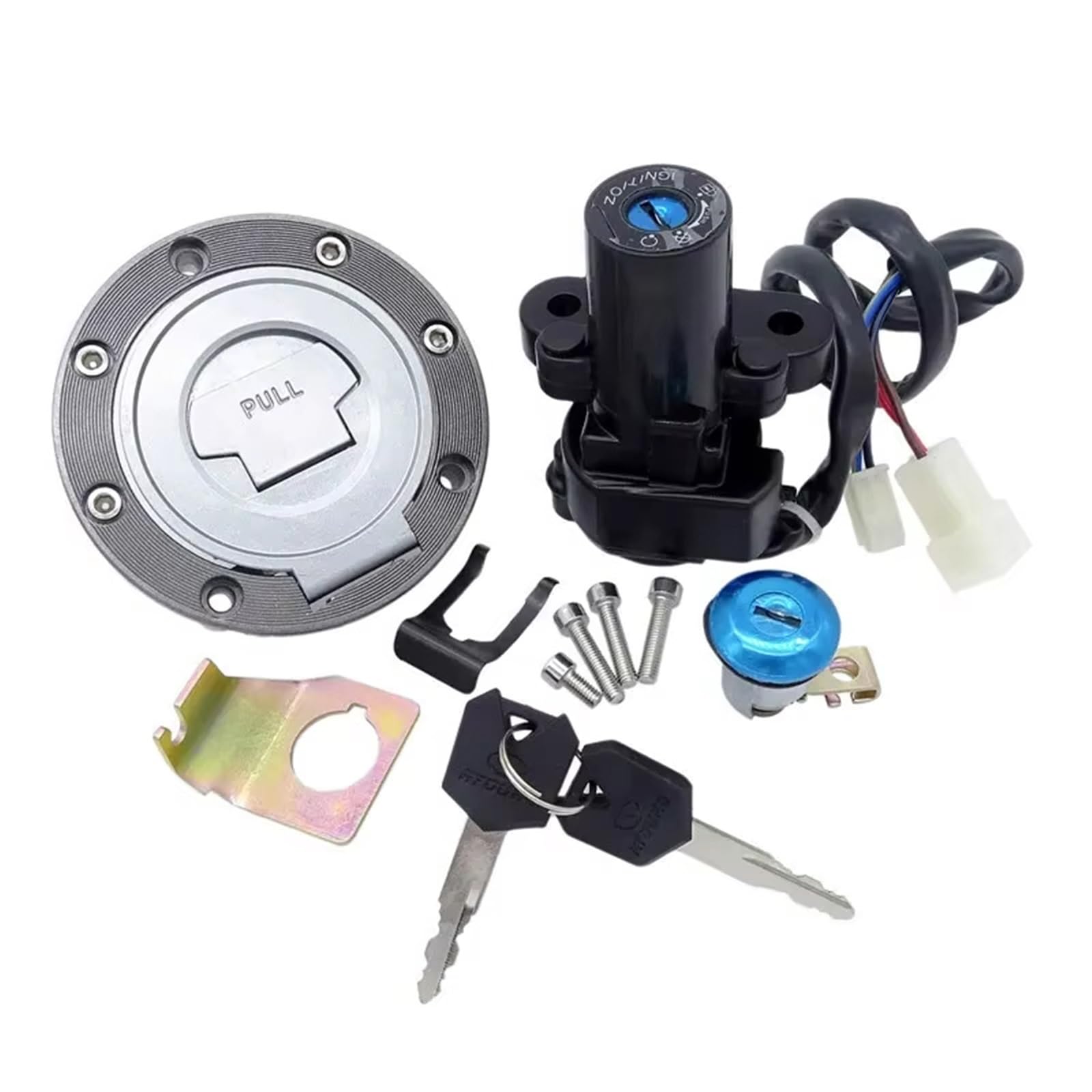 NUOSDEX Kompatibel Mit Yamaha Für YZF Für R6S 2004 2006 2007 2008 2009 Für FZ6 2004–2010 Motorrad-Tankdeckel-Zündschloss Mit Schlüssel-Set Zündschalter von NUOSDEX