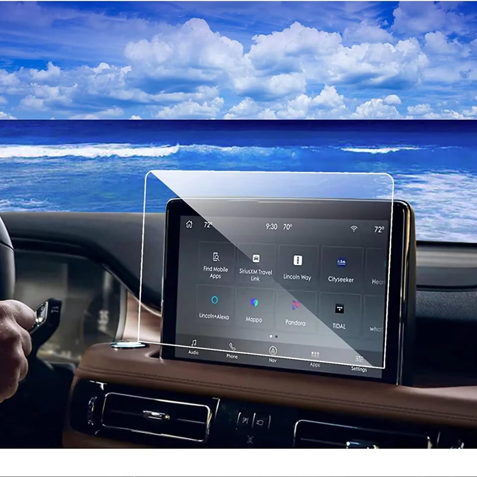 NUOSDEX Kratzfest GPS Displayschutzfolie Kompatibel Mit Lincoln Für Aviator 2020 2021 2022 2023, Gehärtetes Glas, Displayschutzfolie, 10,1 Zoll, Auto-GPS-Navigationszubehör von NUOSDEX