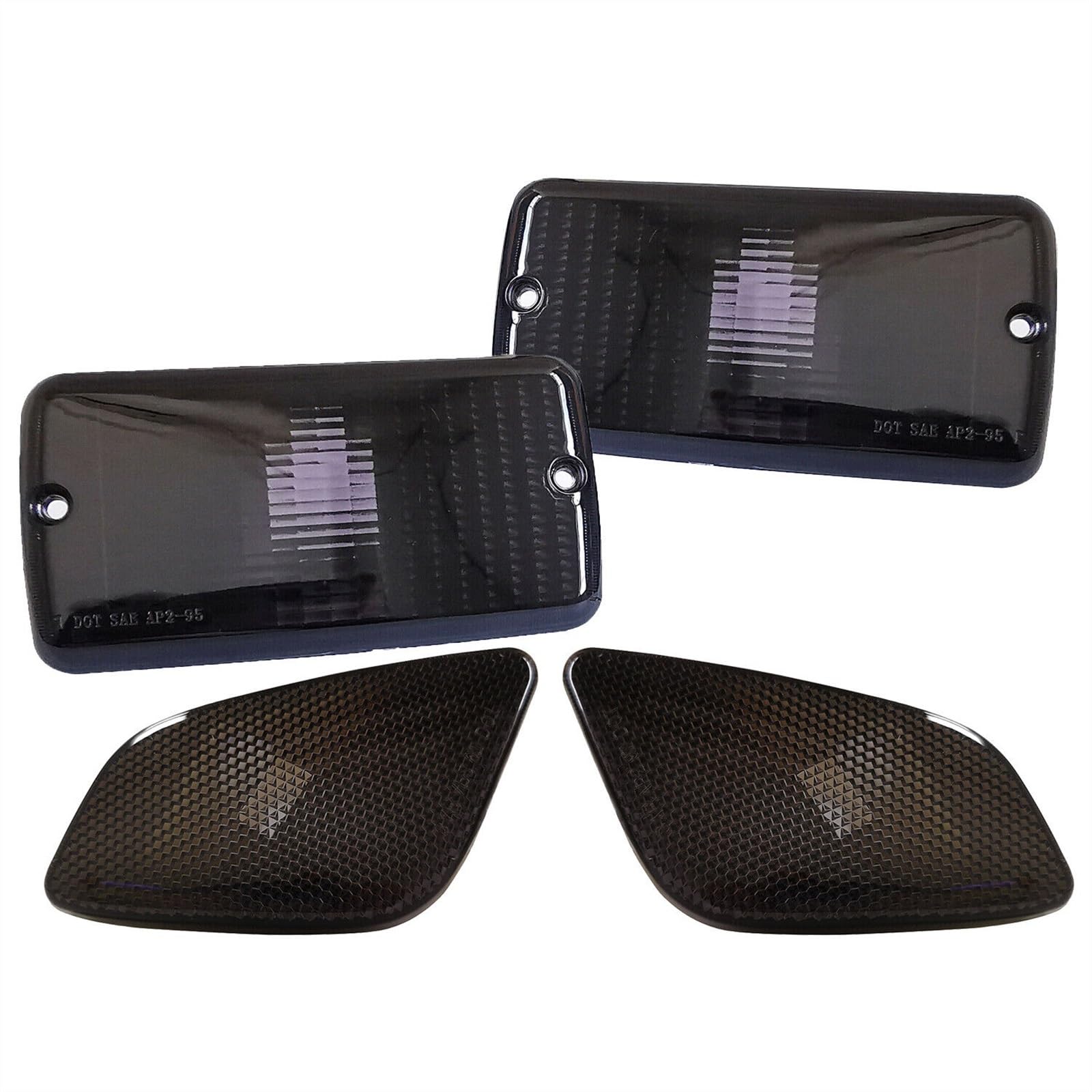 NUOSDEX Seitenblinker Kompatibel Mit Jeep Für Wrangler TJ 1997-2002 2003 2004 2005 2006 Auto-Stoßfänger-Signal-Kotflügel-Seitenmarkierungsleuchten Auto-Blinkerleuchten 55156488AB, 55157032AA von NUOSDEX