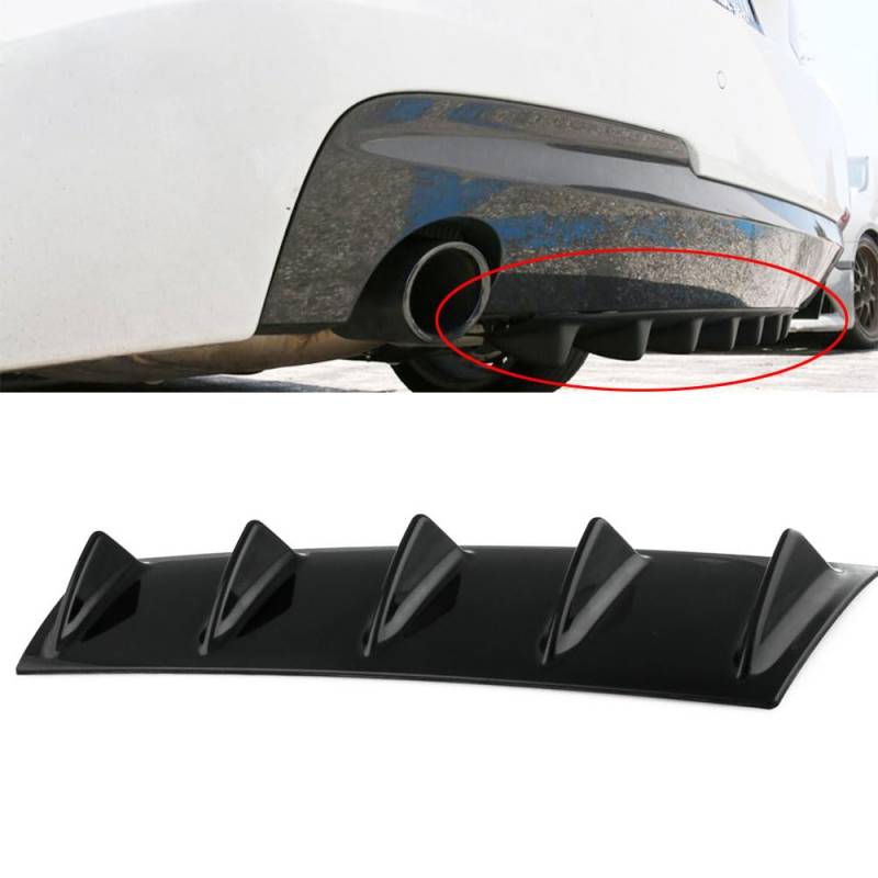 Auto ABS Heckstoßstange Lippe Diffusor, Für BMW F20 F30 F21 F22 F23 F31 F32 F33 F34 F36 F40 F44 Universal Heckspoiler Haifischflosse Chassis Splitter Heckschürze Spoiler,A-Black-M von NURCIX