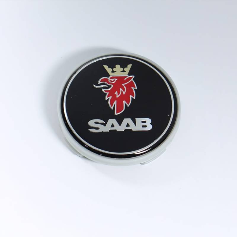 NURCIX Auto-Nabenkappen-Aufkleber für Saab 9-3 93 9-5 9 3 900 9000 95 Scania Sweden Nabendeckel Mit Logo Radnabenkappen Wasserdicht Staubdicht Anti Rost Felgendeckel,Black Style von NURCIX