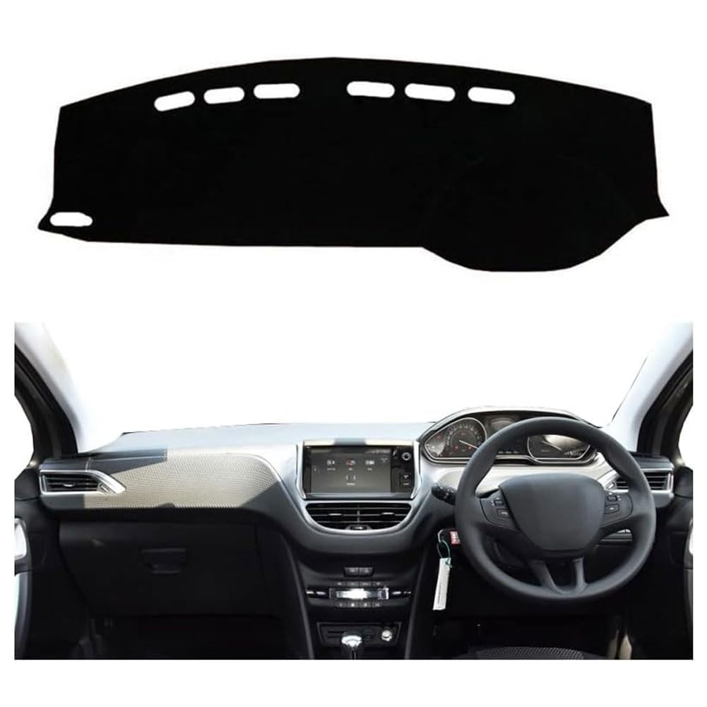 NURCIX Auto Armaturenbrett Abdeckung Matte, für Peugeot 2008 2013-2018, Anti-Rutsch Dash Matte Teppich Sonne Schatten Schutz Inneres Zubehör.,B/RHD von NURCIX