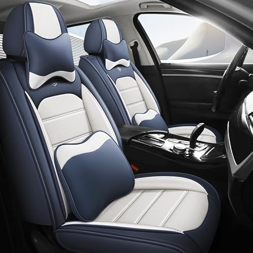 NURCIX Autositzbezüge, für BMW 3 Series E21 1975-1982 Allwetter Gemütlich Wear-Resistant Leather Sitzbezügesets komplettes Set,Blue-Luxurious_Set von NURCIX