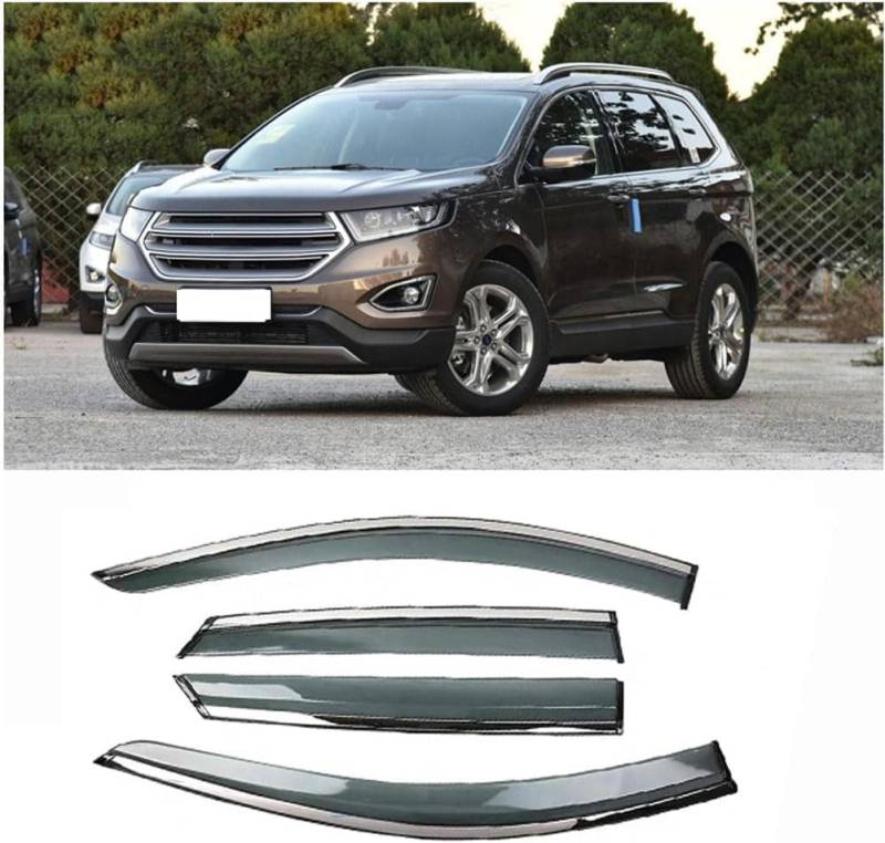 NURCIX Satz von 4 Autofenster Windabweiser,kompatibel mit Ford Edge 2015-2019, Glas Seitenscheibenabweiser von NURCIX