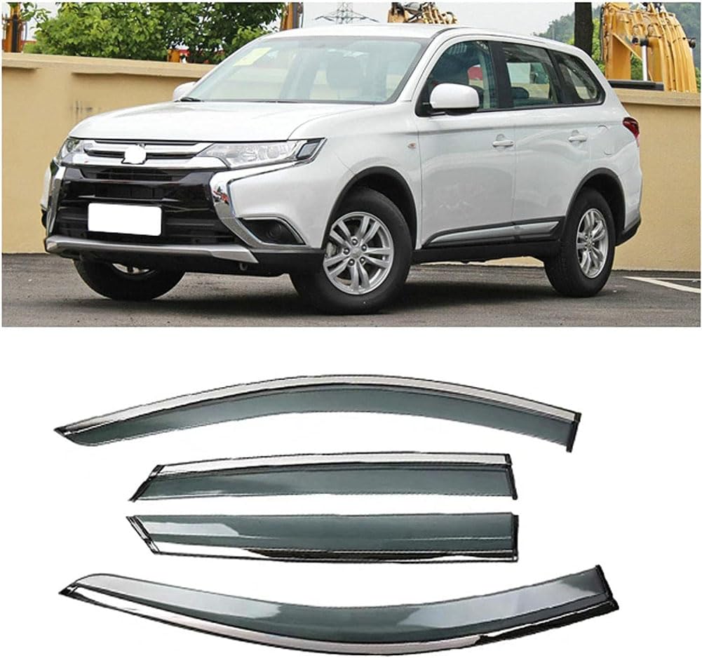 NURCIX Satz von 4 Autofenster Windabweiser,kompatibel mit Mitsubishi Outlander 2016-2018, Glas Seitenscheibenabweiser von NURCIX