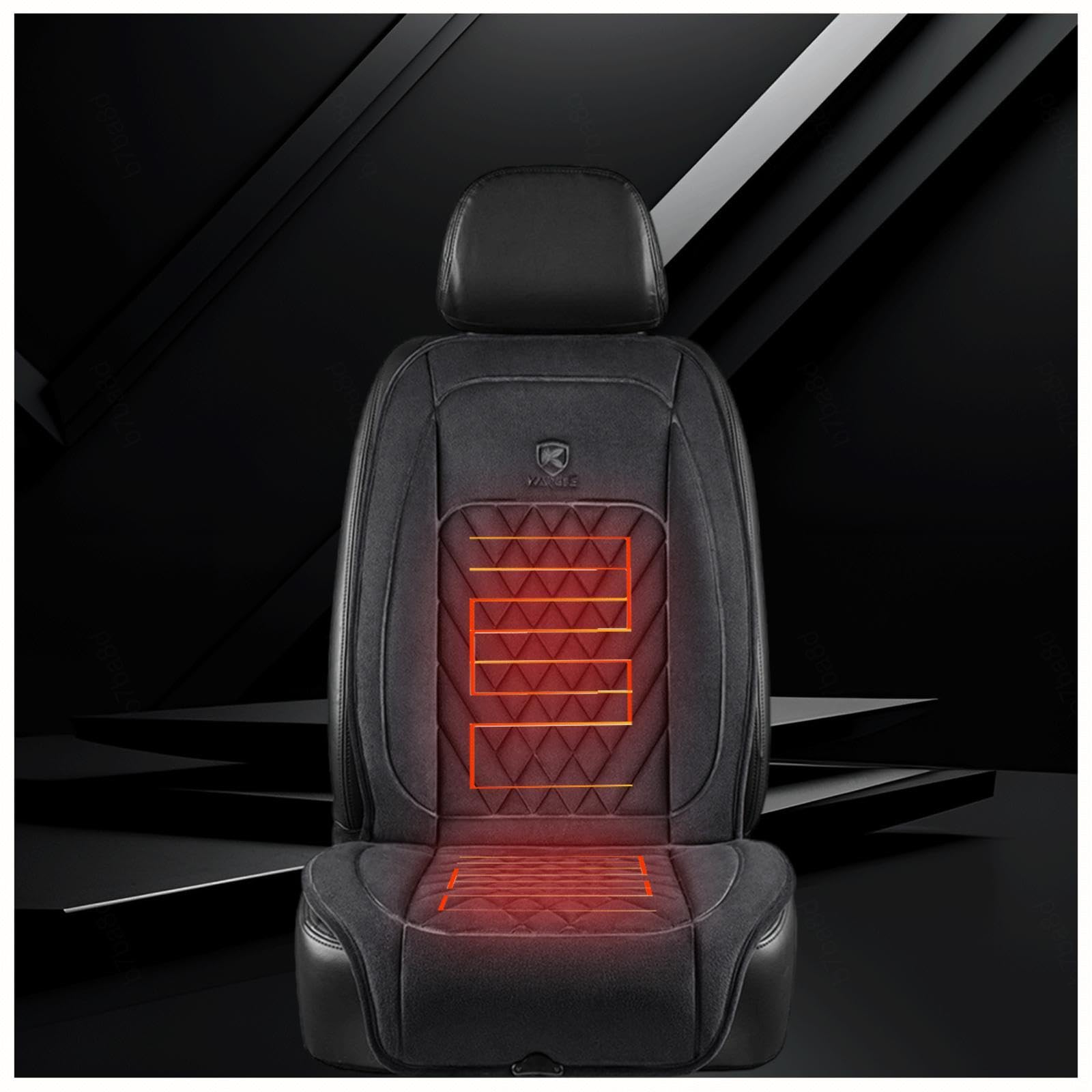 NURII Sitzheizung Auto Auflage 12v ZigarettenanzüNder, Intelligenter Steuerstromschutz Car Seat Protector Universell Warm Sitzauflage Mit Heizung Winter und Herbst,H-1Packung von NURII