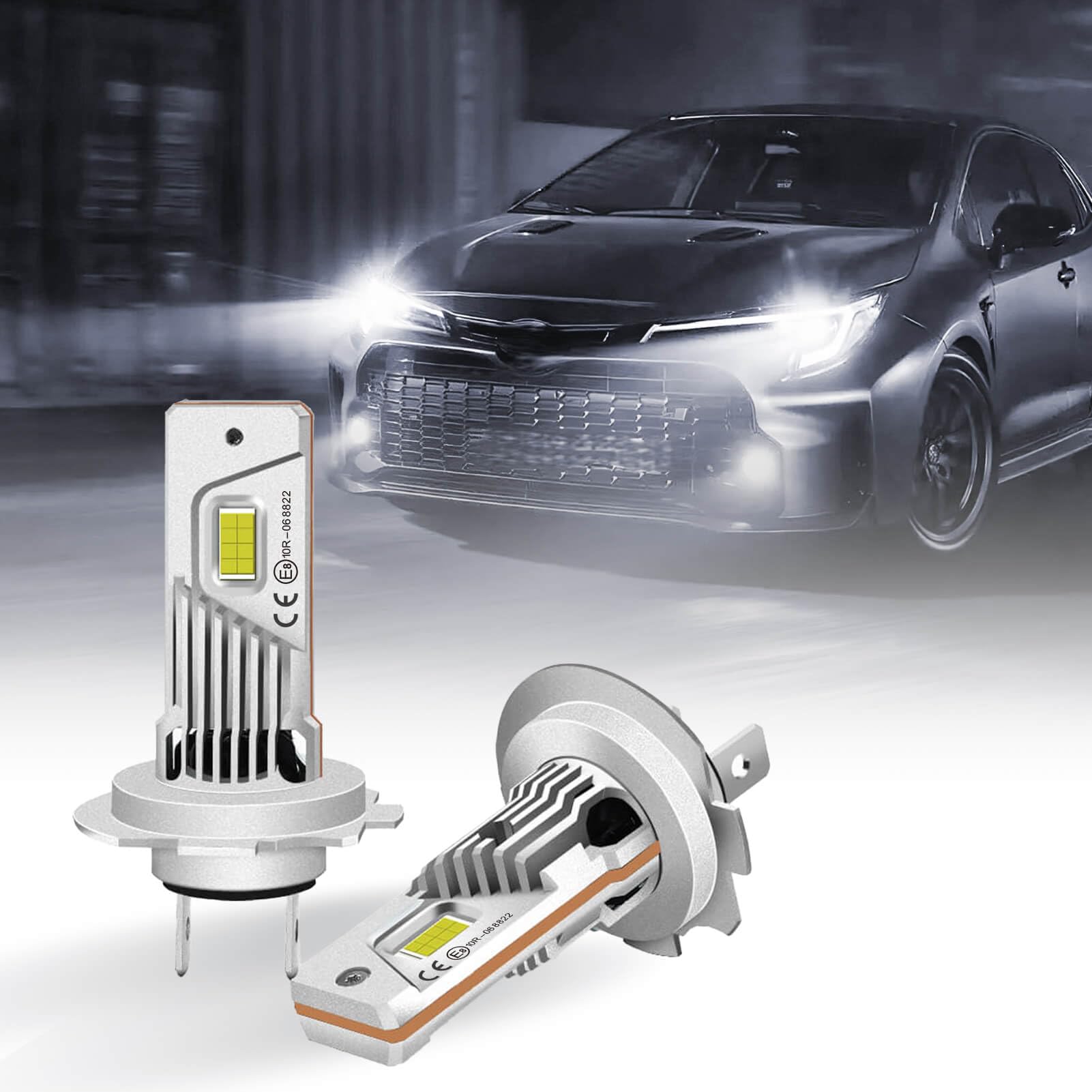 NUROTA H7 Halogen Autolampe – 12V 55W, geeignet für Abblendlicht, H7 Auto Lampe, H7 Birne, H7 Abblendlicht Lampe, 6000K Plug & Play, 500% Helligkeitssteigerung-6500K von NUROTA