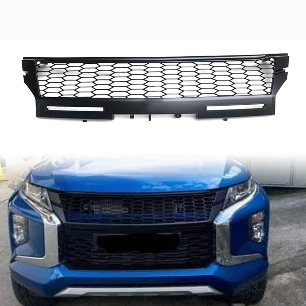 Auto Front Kühlergrille für Mitsubishi Triton L200 2019 2020, Kühlergrill Frontstoßstangengrill Frontgrill Mesh Nebel Licht Rahmen Mesh Grille von NUSHKE