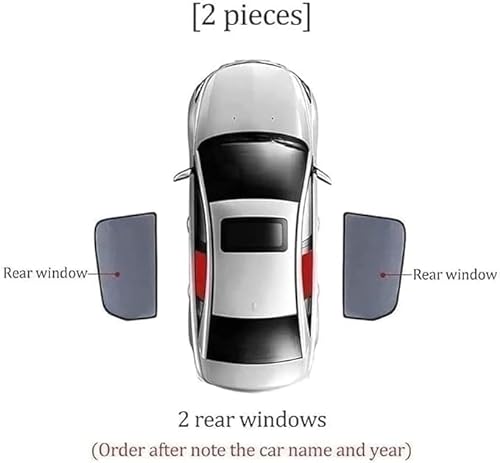 Auto Seitenscheibe Sonnenschutz für Peugeot 308 2016-2019, Auto-Sonnenblende UV-Schutz Wärmeisoliert Schutz der Privatsphäre,B/2PCS-rear-doors von NUSHKE