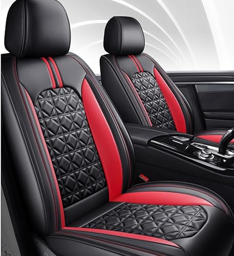 NUSHKE Auto Leder-Autositzbezug für Alfa Romeo GTV 1998-2004, Premium Allwetter wasserdichtes Komfortabler Autositzbezug Full Set Sitzbezüge,C/Black-Red von NUSHKE