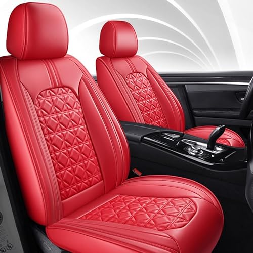 NUSHKE Auto Leder-Autositzbezug für Alfa Romeo Mito 2009-2013, Premium Allwetter wasserdichtes Komfortabler Autositzbezug Full Set Sitzbezüge,B/Red von NUSHKE