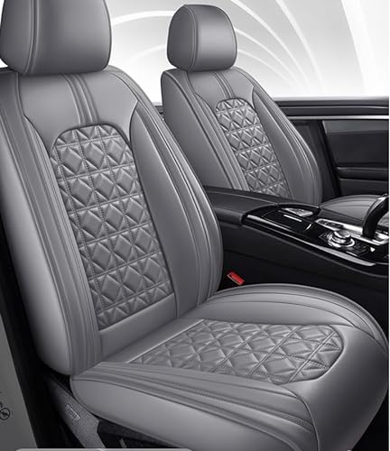 NUSHKE Auto Leder-Autositzbezug für De Journey (2012-2017), Premium Allwetter wasserdichtes Komfortabler Autositzbezug Full Set Sitzbezüge,D/Grey von NUSHKE