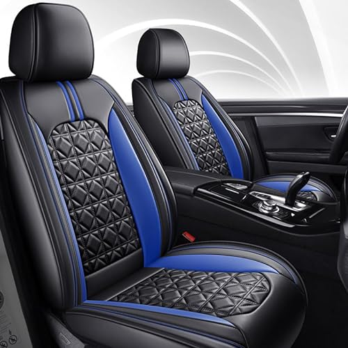 NUSHKE Auto Leder-Autositzbezug für Ford TE50 (2001-2002), Premium Allwetter wasserdichtes Komfortabler Autositzbezug Full Set Sitzbezüge,E/Black-Blue von NUSHKE