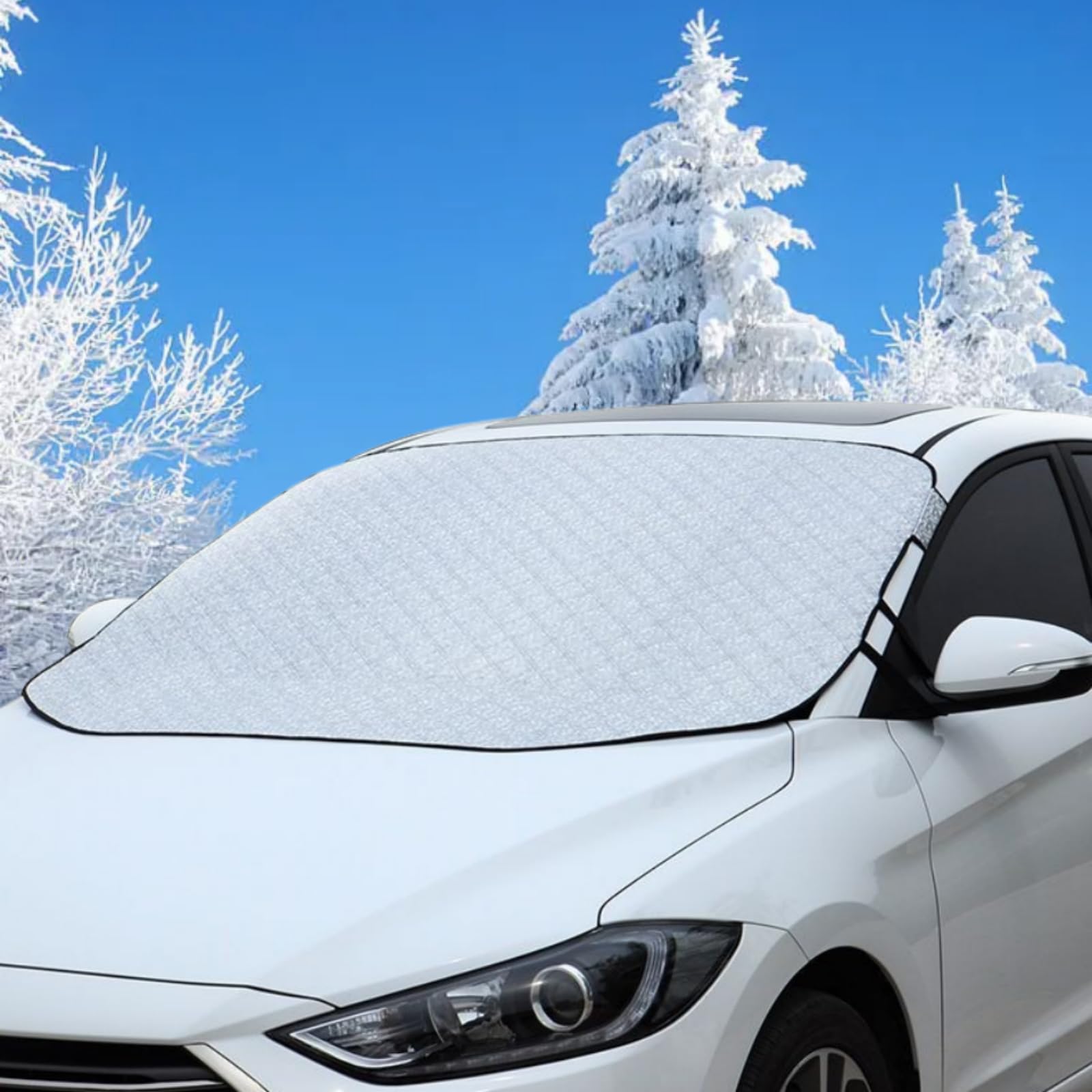 NUYGNIX Frontscheibenabdeckung Winter, Windschutzscheibenabdeckung, Scheibenabdeckung Auto Winter,Windschutzscheibe Abdeckung Faltbare, Autoscheiben Abdeckungen FüR Die Gegen Schnee, EIS, Frost, Staub von NUYGNIX