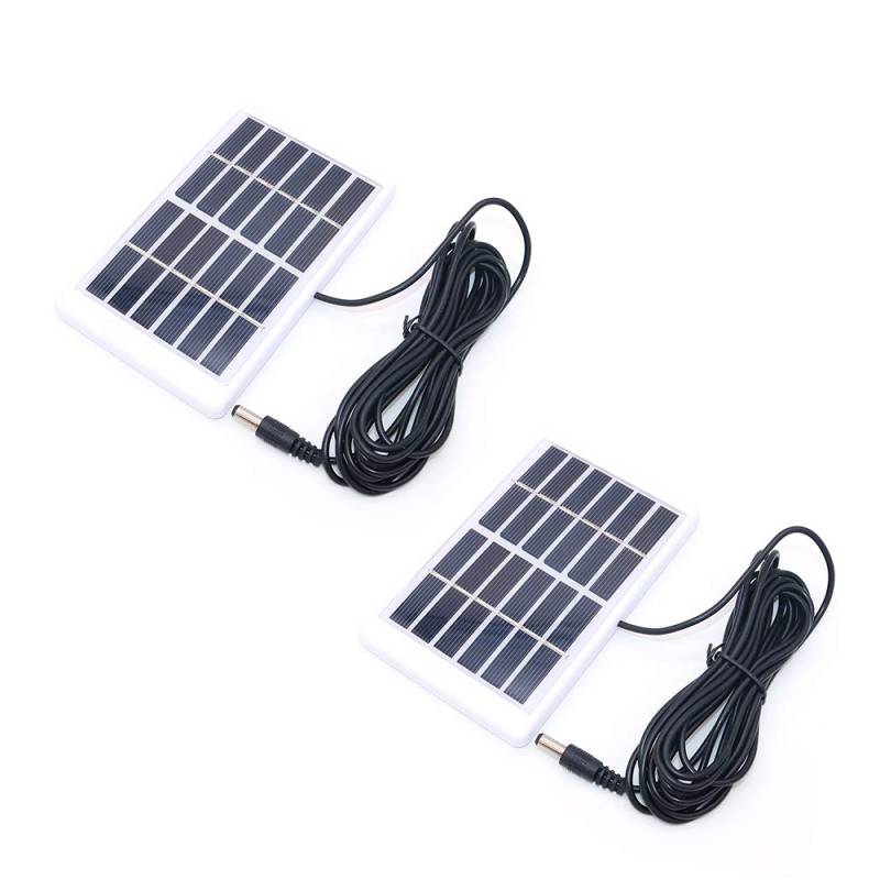 NUZAMAS 2er-Set 6V 1,2 W Micro Mini Solarpanel-Zellen, 3 m Kabel-Gleichstromanschluss, für Solarenergie, Heimwerkerhaus, Gartenleuchte, Wissenschaftsprojekte - Spielzeug - Batterieladegerät von NUZAMAS