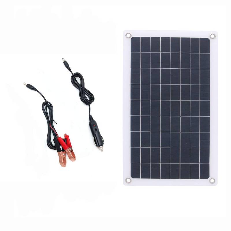 NUZAMAS 7,5 W 18 V Semiflexible monokristalline Solarpanel-Zelle, Krokodilklemmen, Gleichstrom für Auto-Yacht-LED-Licht RV 12 V-Batterieboot-Außenladegerät von NUZAMAS