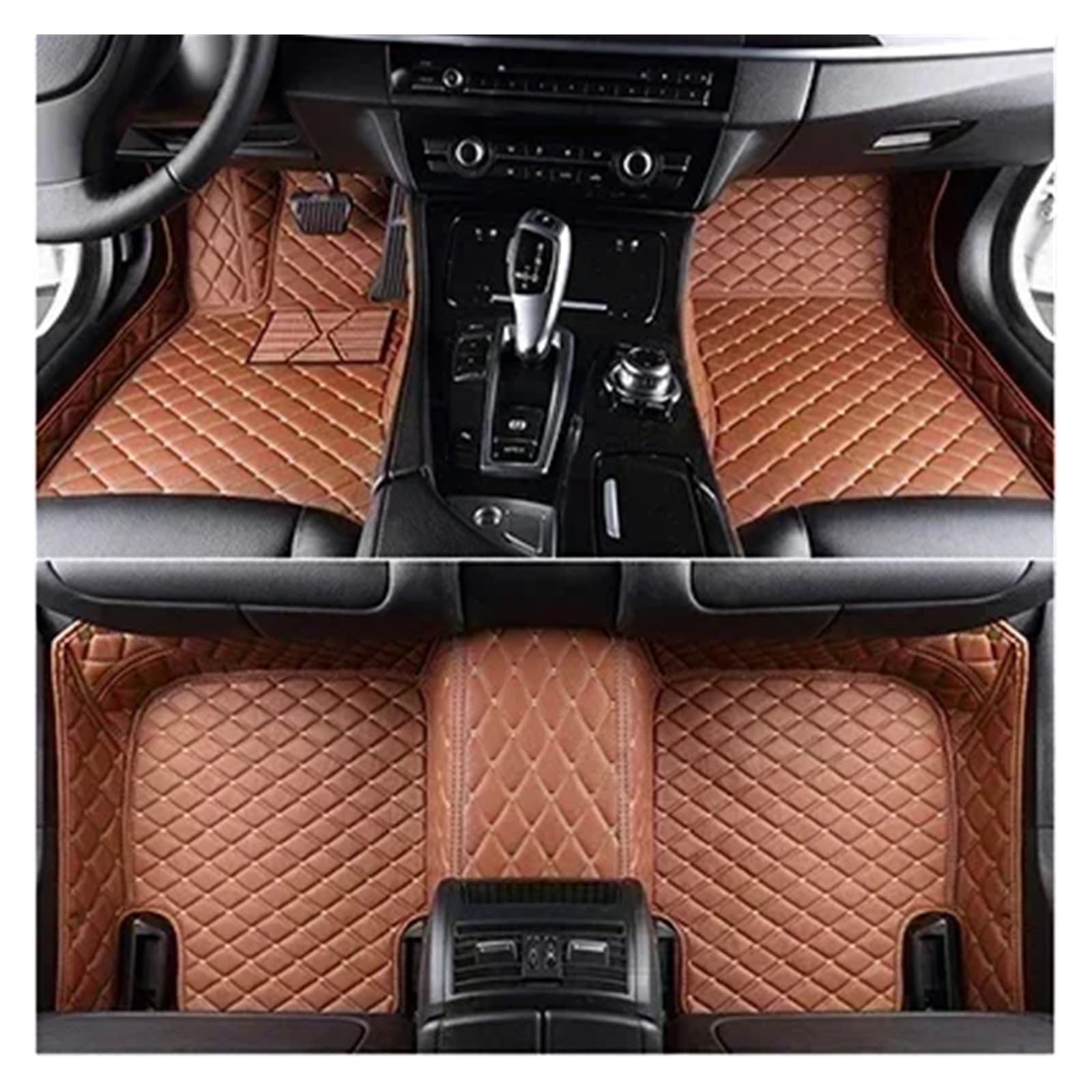 Auto-Innenzubehör Für Peugeot 3008 2020 2021 2022 2023 Benutzerdefinierte 3D-Volldeckungs-Auto-Fußmatten Innendetails Innenausstattung Formteile(Brown 5 Seat) von NVETJMUA