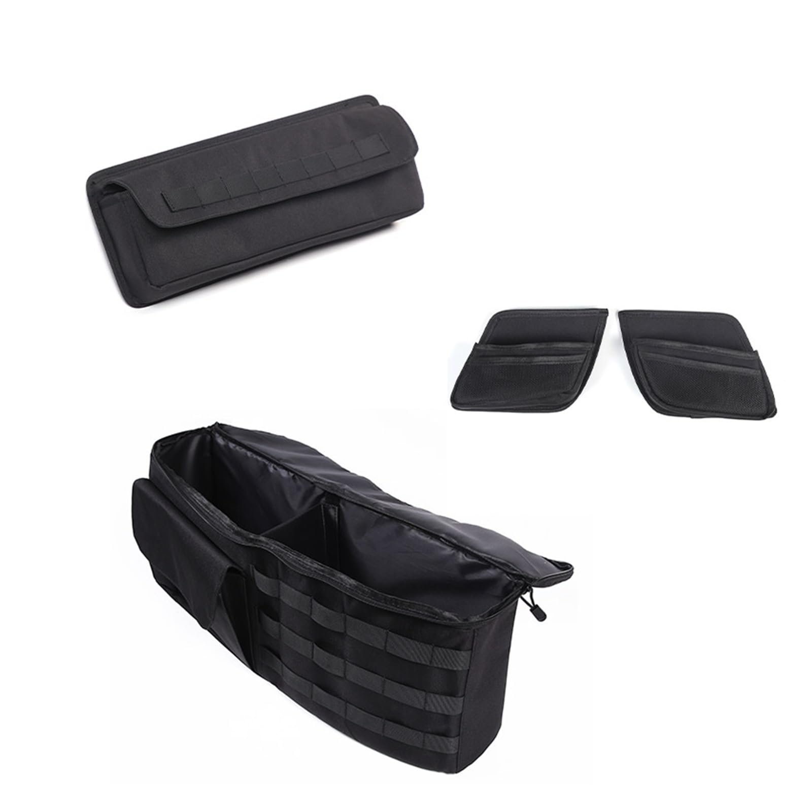 Auto-Innenzubehör Für Toyota FJ Für Cruiser 2007-2021 Auto Kofferraum Seite Lagerung Box Net Tasche Vorne Co-pilot Lagerung Tasche Innenausstattung Formteile(A and B and C) von NVETJMUA