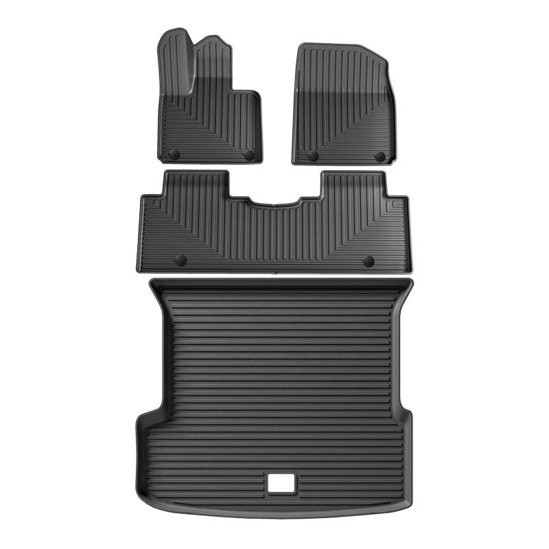 Auto-Innenzubehör Für Xpeng G9 2023 2024 2025 Auto Fußmatten Cargo-Liner Trunk Pad 3D Fußmatte Innenausstattung Formteile(LHD 4pcsPiece) von NVETJMUA