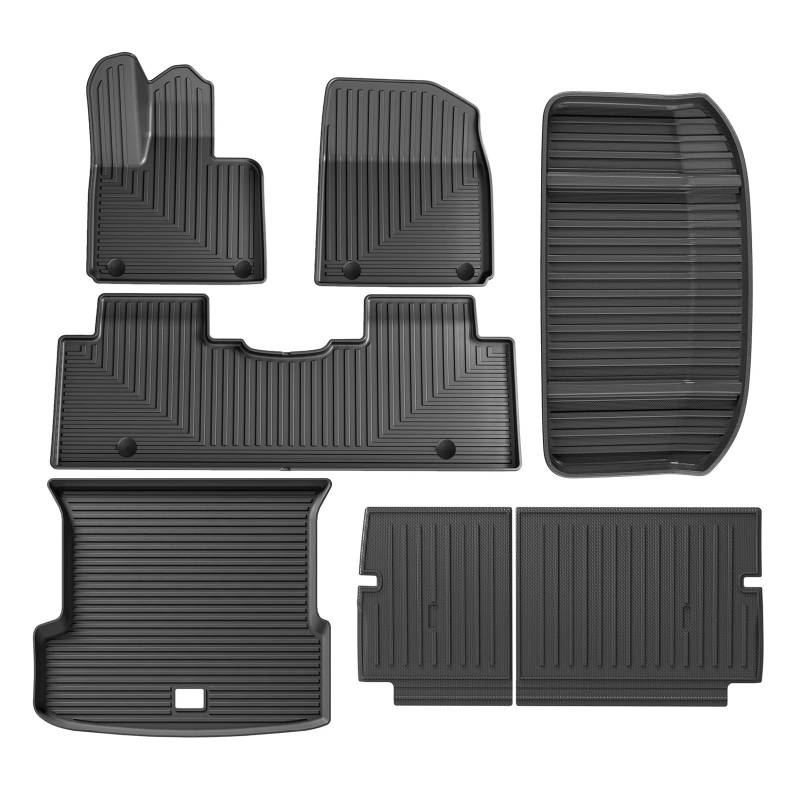 Auto-Innenzubehör Für Xpeng G9 2023 2024 2025 Auto Fußmatten Cargo-Liner Trunk Pad 3D Fußmatte Innenausstattung Formteile(LHD 7Piece) von NVETJMUA