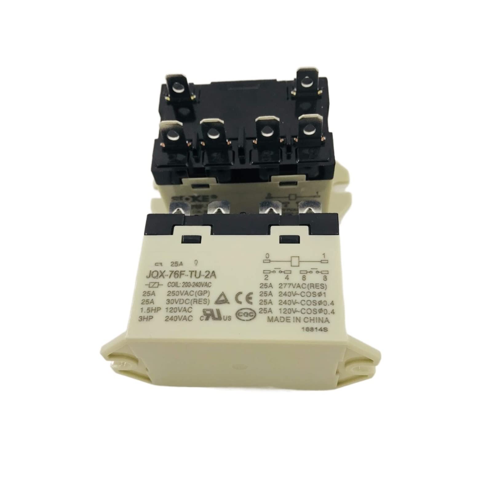 1 stücke Original Relais JQX-76F-TU-2A 25A 250VAC JQX-76F-TU-2A 380-400VAC 380V-400V 220V JQX76FTU2A 6PIN Ersatzteile (Size : 380V-400V) von NWPNLXEA