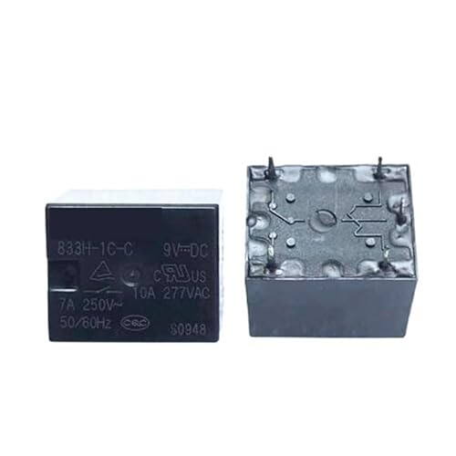 9V Relay 833H-1C-C-9VDC 833H1CC9VDC 833H 1C C 9VDC 10A 5PIN NWPNLXEA(One Size) von NWPNLXEA