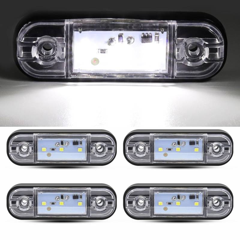 4 x Seitenmarkierungsleuchten, 12 V/24 V, universelle Positionslampen, 3 LEDs, vordere hintere Blinker, für LKW, Traktor, Anhänger, Auto, Bus. von NWpangu