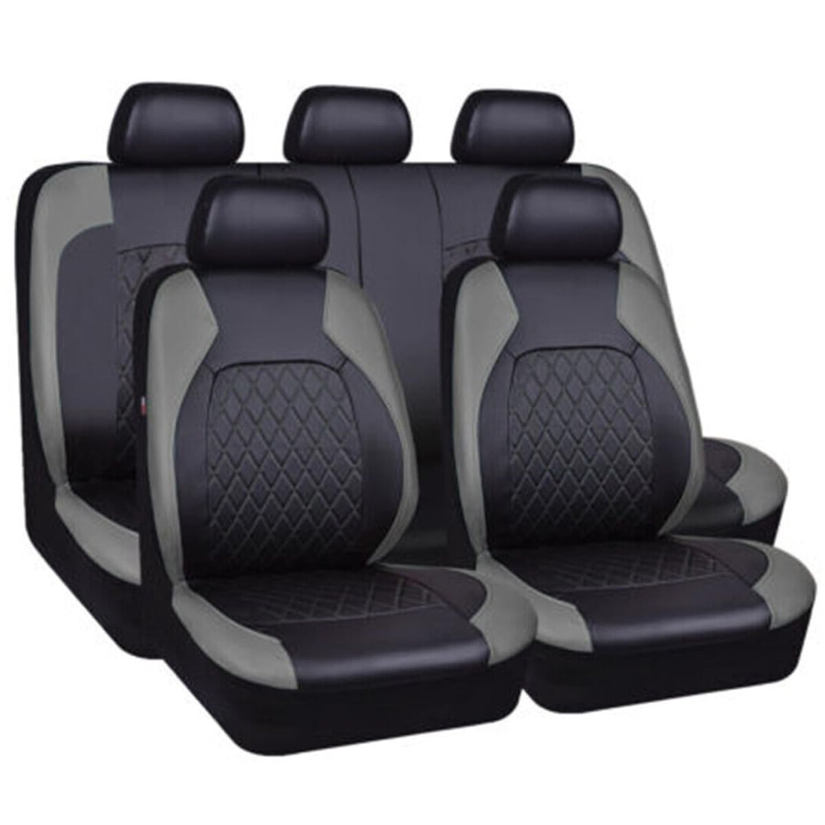 NYCH Sitzbezüge Auto Set für Volkswagen VW Passat B6 Variant 2006-2014,5 Sitzer Schonbezüge Autositz 9 PCS Leder Autositzbezüge Sitzauflag,A/9pcs Set Grey von NYCH