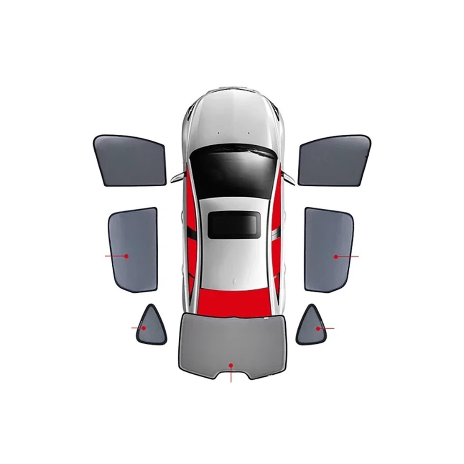 Sonnenblende mit Für Toyota Für Land Für Cruiser Für Prado J250 Auto Sonnenschutz Frontscheibe Vorhang Hinten Seite Fenster Sonnenschutz Visier(7PCS) von NYSFIFHSKFH