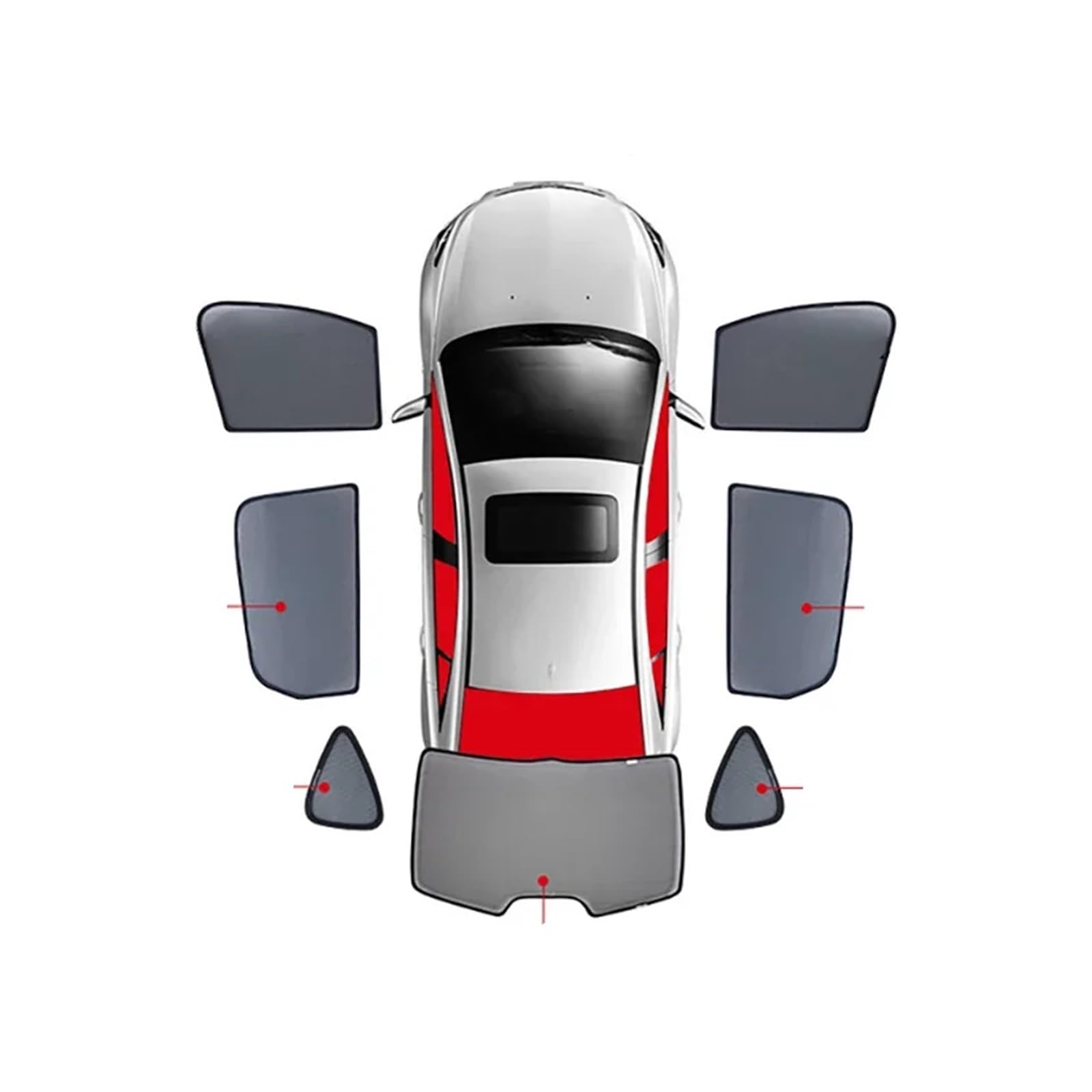 Sonnenblende mit Für Toyota Für Land Für Cruiser Für Prado J250 Auto Sonnenschutz Frontscheibe Vorhang Hinten Seite Fenster Sonnenschutz Visier(7PCS) von NYSFIFHSKFH