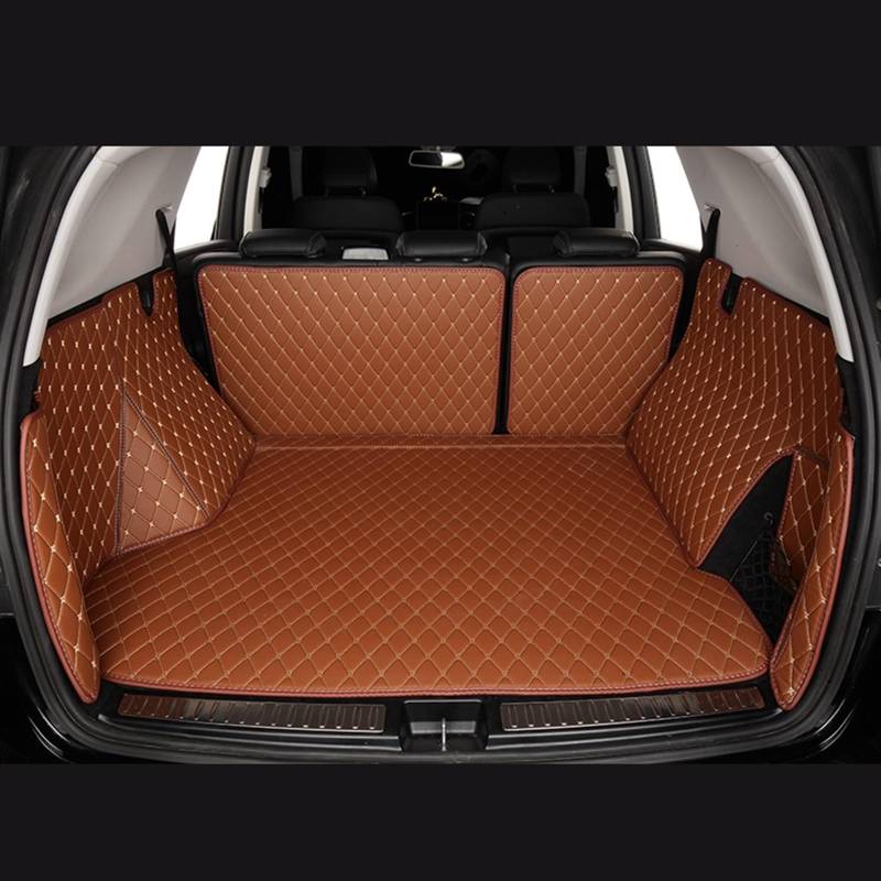 5 Sitze Custom Car Stamm Matten Fit Für Dacia Für Jogger 2021 2022 2023 2024 Auto Cargo-Liner Pads Auto Boot Teppich Kofferraumschutz Matte(Braun) von NYSQOFMB