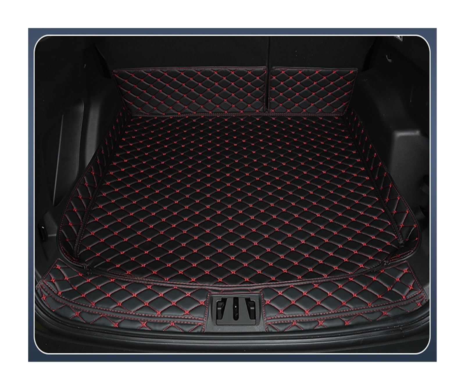 Anti-Schmutzige Schutz Tablett Cargo Liner Zubehör Styling Für Jeep Für Grand Für Cherokee 2011 2012 2013 2017 Leder Auto Stamm Matten Kofferraumschutz Matte(Schwarz Rot,1pc) von NYSQOFMB