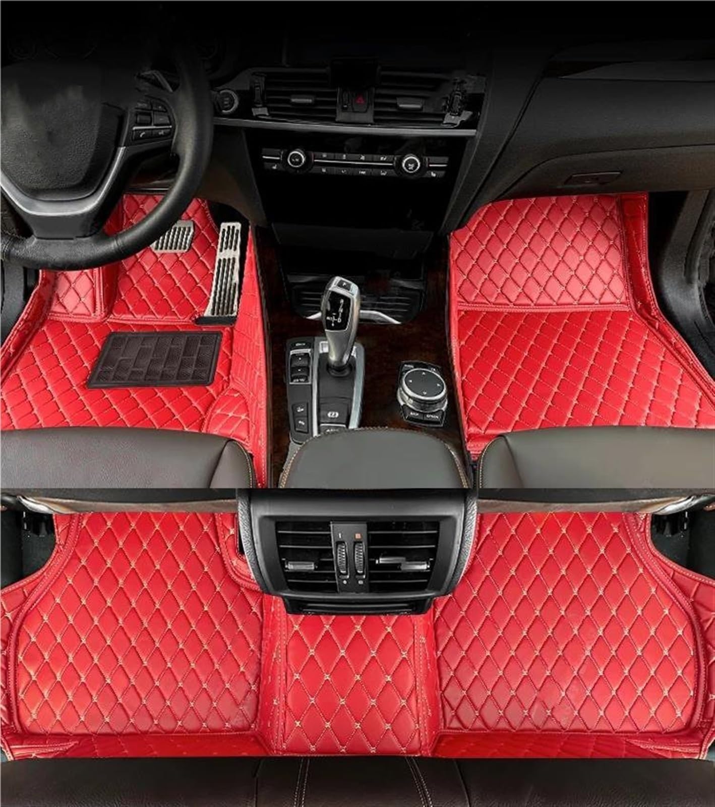 Antirutschmatten Für A4 MK3 B7 8E 2004 2005 2006 2007 2008 Custom Car Fußmatten Anti-Slip Teppich Abdeckung Innen Zubehör Auto Fußmatten Set(Floor-RED) von NYSQOFMB