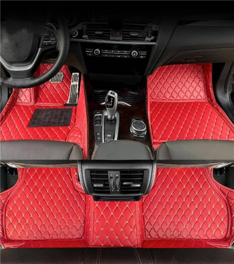 Antirutschmatten Für A4 MK3 B7 8E 2004 2005 2006 2007 2008 Custom Car Fußmatten Anti-Slip Teppich Abdeckung Innen Zubehör Auto Fußmatten Set(Floor-RED) von NYSQOFMB