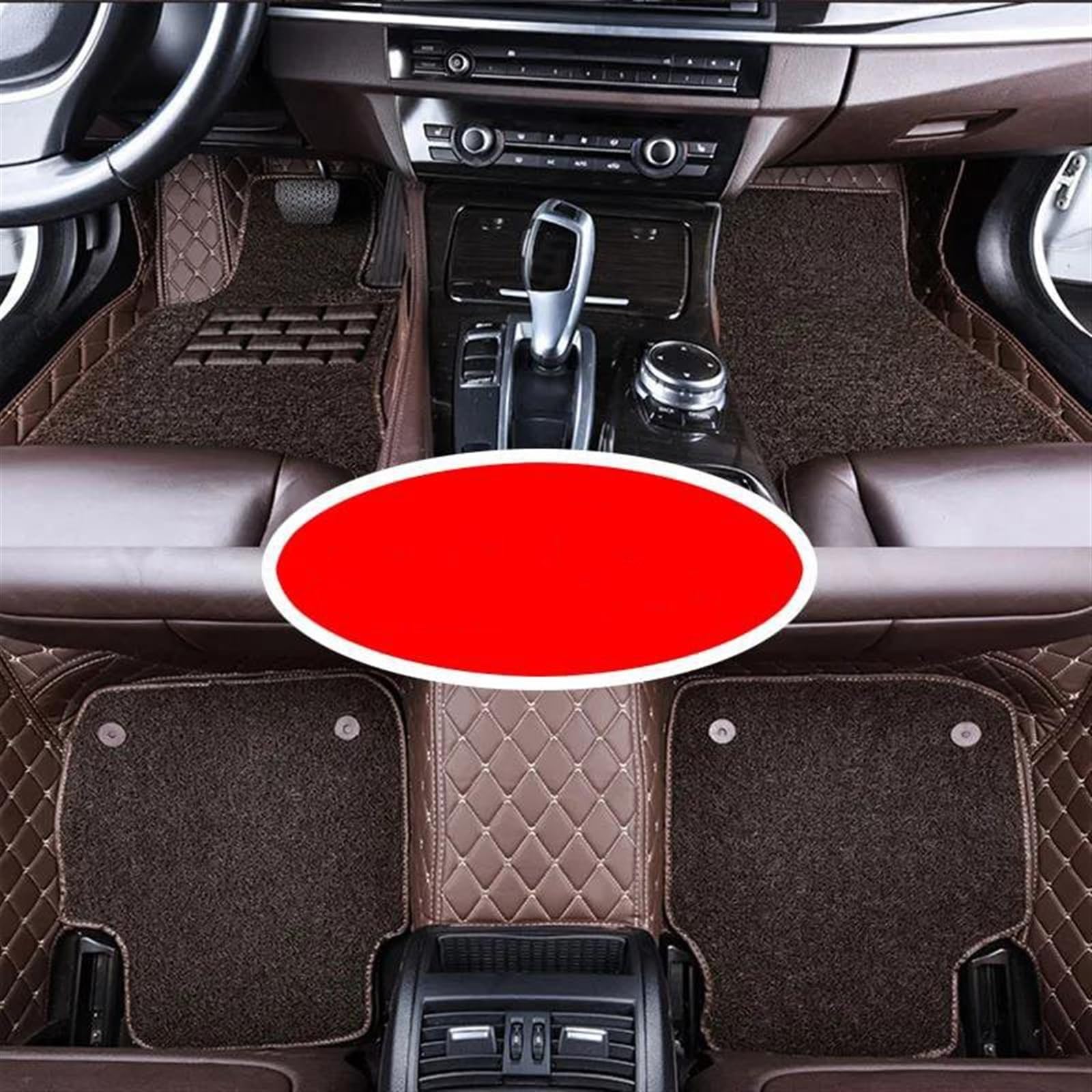 Antirutschmatten Für Kia KX3 2020 Doppelschicht Draht Schleife Auto Fußmatten Teppiche Fuß Pads Custom Auto Styling Innen Zubehör Auto Fußmatten Set(Coffee Coffee) von NYSQOFMB