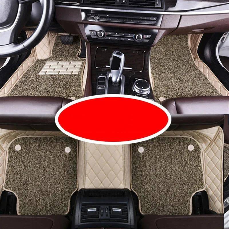 Antirutschmatten Für Lexus CT 2011 2012 2013 2014 2015 2016 2017 Doppelschicht Draht Schleife Auto Fußmatten Teppiche Innen Zubehör Auto Fußmatten Set(Beige Brown) von NYSQOFMB