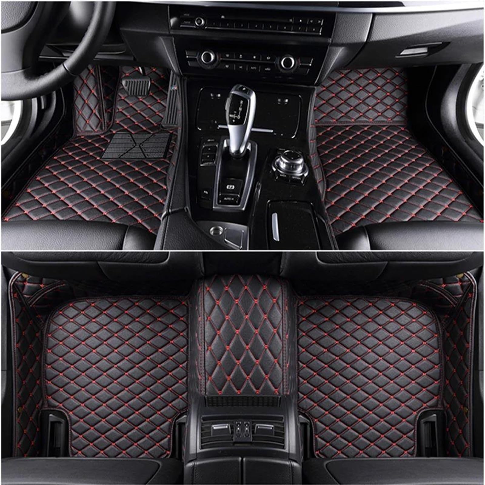 Antirutschmatten Für Mazda CX-9 2007 2008 2009 2010 2011 2012 2013 2014 2015 Custom Car Fußmatten Auto Innen Zubehör Teppich Auto Fußmatten Set(Schwarz Rot) von NYSQOFMB