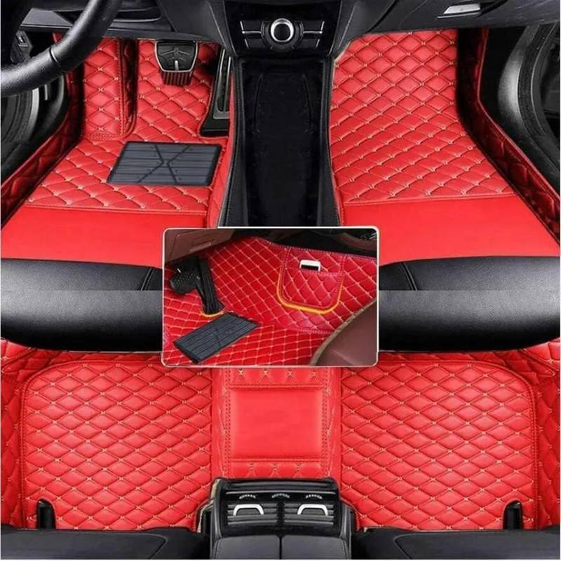 Antirutschmatten Für VW Für GOL G5 2008 2009 2010 2011 2012 Kunstleder Auto Bodenmatte Schützen Sie Das Innenzubehör Ihres Fahrzeugs Auto Fußmatten Set(Rot) von NYSQOFMB