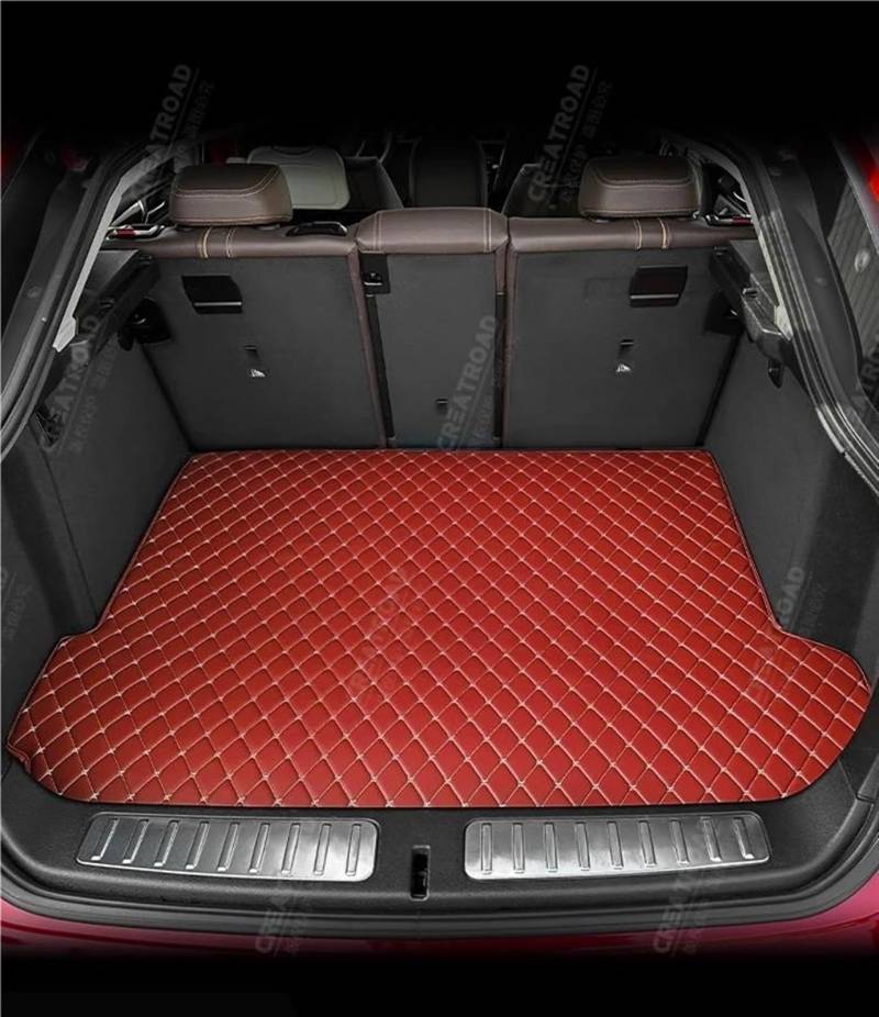 Antirutschmatten Für X5 E53 2004 2005 2006 2007 Benutzerdefinierte Auto Fuß Pads Auto Boden & Kofferraum Matten Teppich Innen Zubehör Auto Fußmatten Set(Trunk-Wine RED) von NYSQOFMB