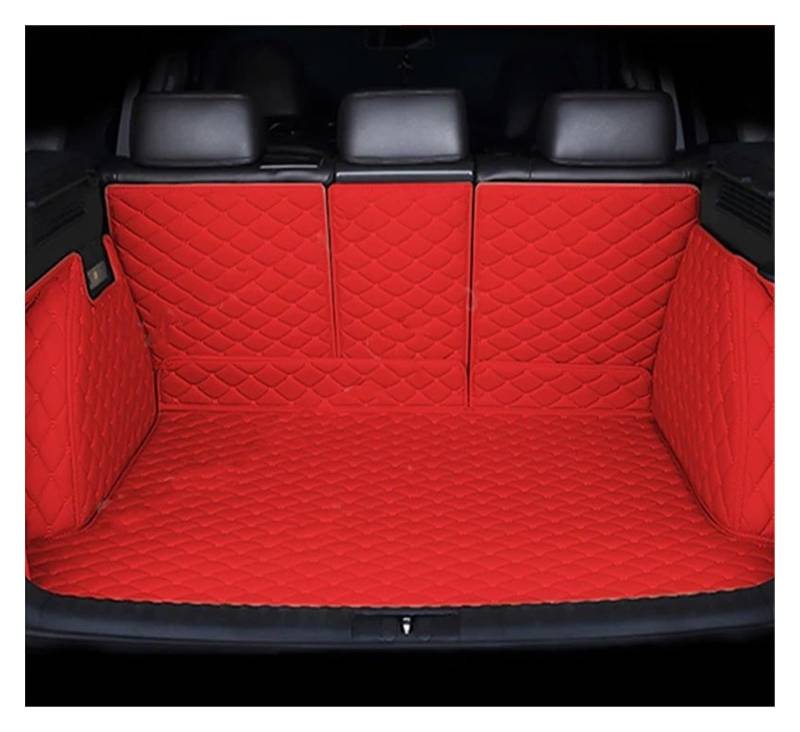 Auto Hinten Stamm Matten Für SEAT Für Cupra Für Ateca KH7 2016~2023 Auto Matte wasserdichte Palette Stamm Matte Teppich Auto Zubehör 5seat Kofferraumschutz Matte(R Red,Full Cover) von NYSQOFMB