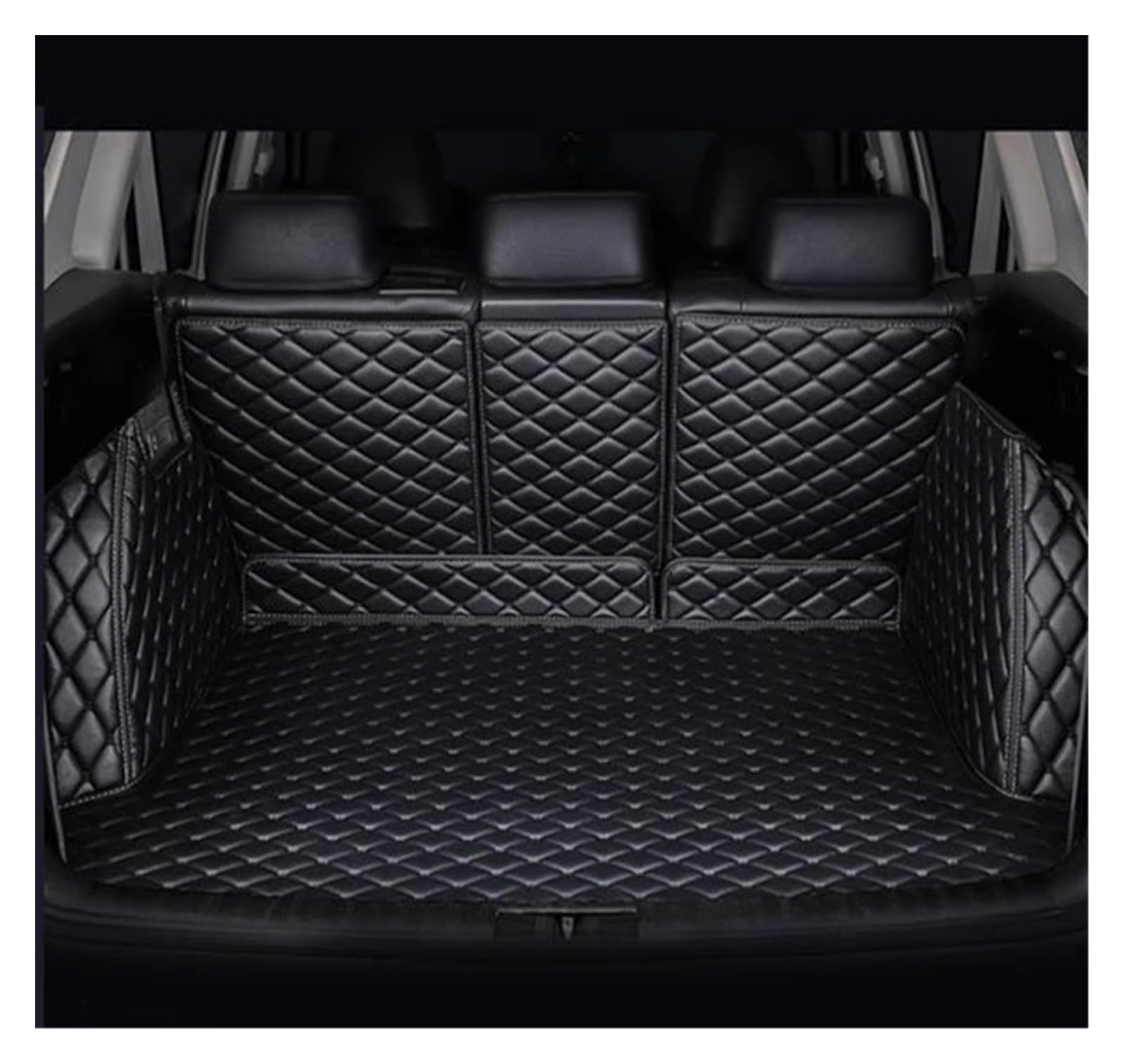 Auto Hinten Stamm Matten Für SEAT Für Cupra Für Ateca KH7 2016~2023 Auto Matte wasserdichte Palette Stamm Matte Teppich Auto Zubehör 5seat Kofferraumschutz Matte(Schwarz,Full Cover) von NYSQOFMB