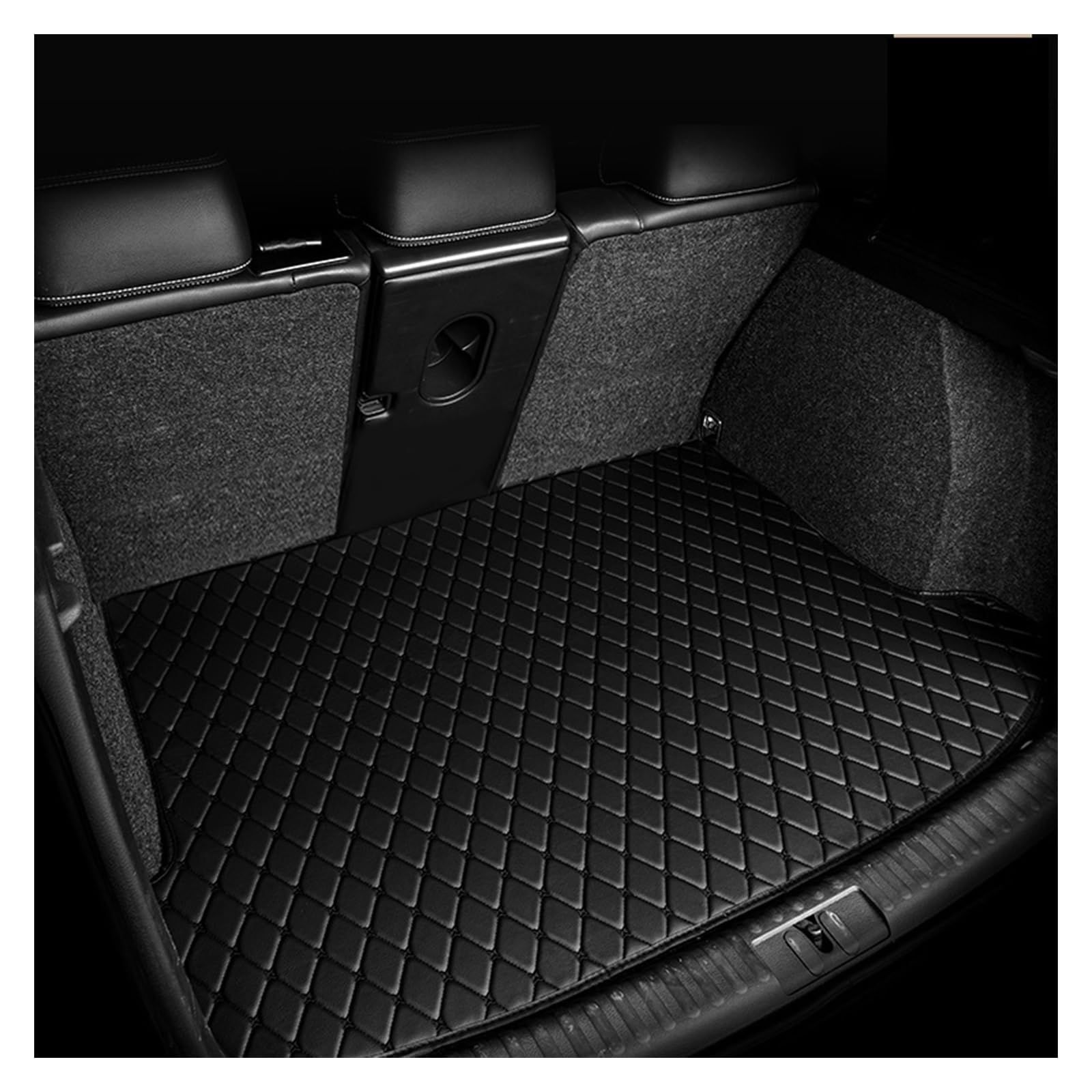 Auto Matten Für Peugeot Für 4007 CW ZG ZH 2008~2009 5 Sitz Leder Kofferraum Lagerung Pad Auto Pad Auto Zubehör Kofferraumschutz Matte(Schwarz,1pc) von NYSQOFMB