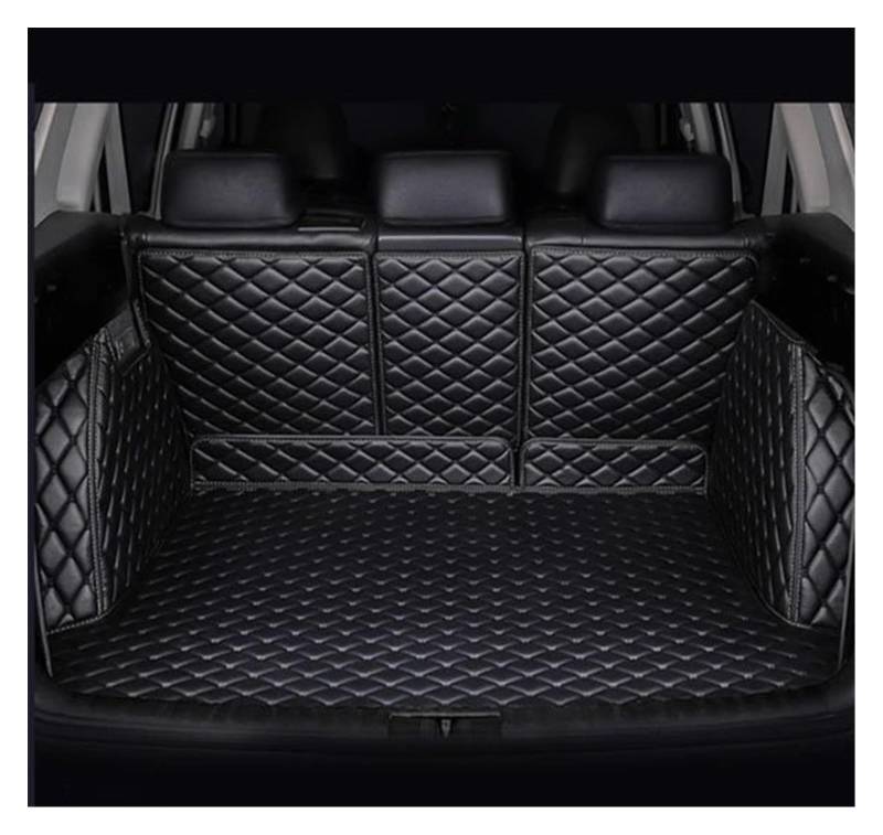 Auto Stamm Matten Für Q7 4L MK1 2006~2015 7 Sitz wasserdichte Auto Innen Trunk Fenster Pad Auto Stamm Lagerung Pad Auto Zubehör Kofferraumschutz Matte(Schwarz,Full Cover) von NYSQOFMB