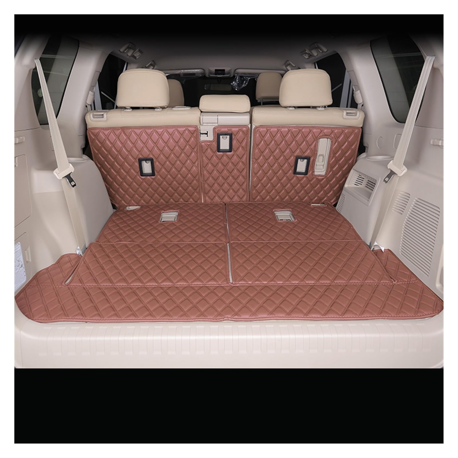 Auto Stamm Matten Für Toyota Für Prado 150 7 Sitzer Boot Matten Custom Auto Hohe Qualität Leder Accesorios Kofferraumschutz Matte(Kaffee) von NYSQOFMB