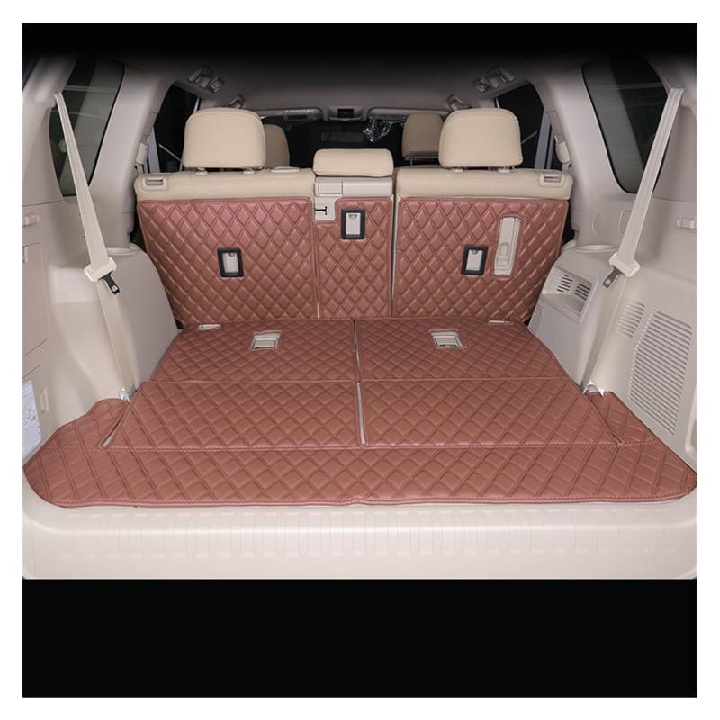 Auto Stamm Matten Für Toyota Für Prado 150 7 Sitzer Boot Matten Custom Auto Hohe Qualität Leder Accesorios Kofferraumschutz Matte(Kaffee) von NYSQOFMB